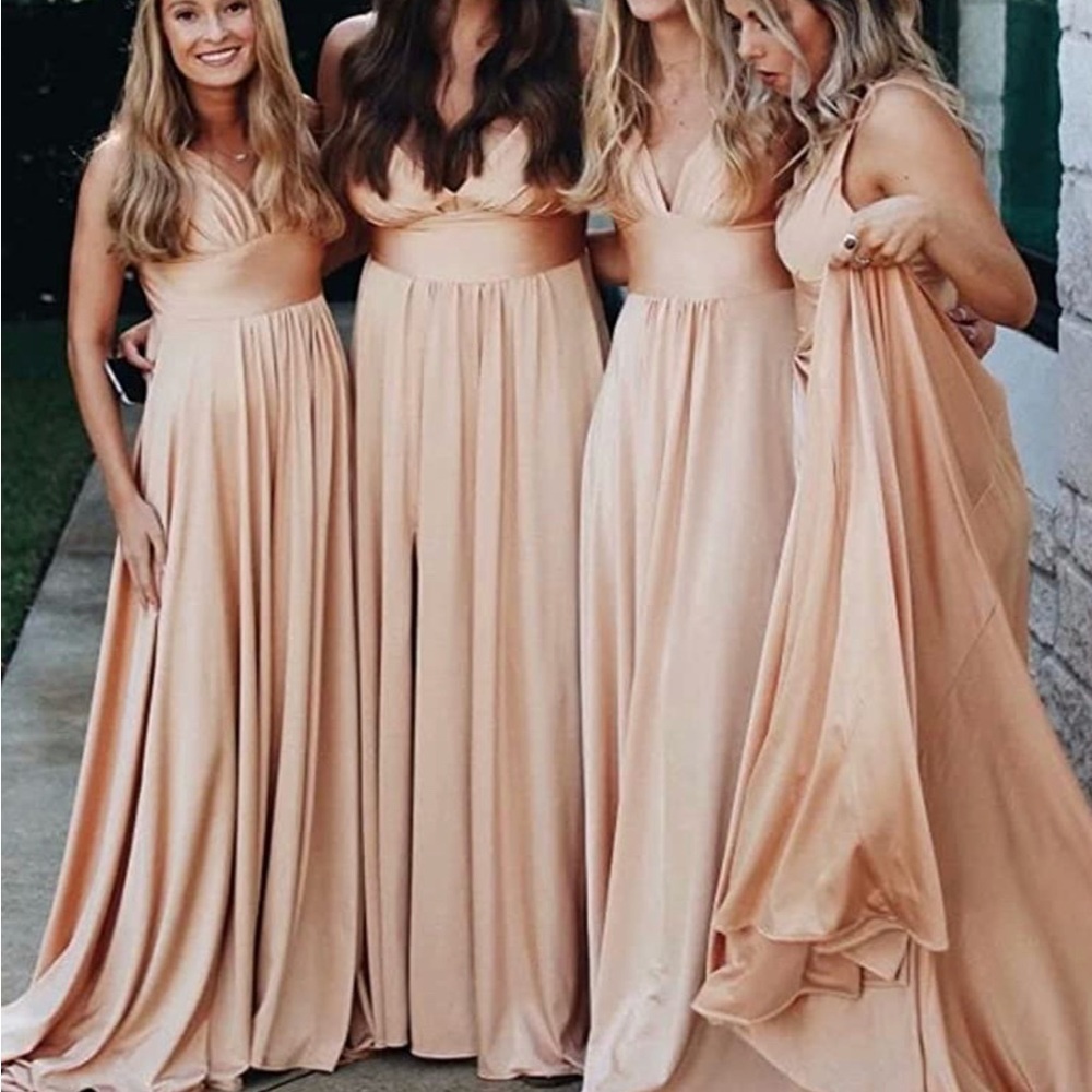 Elegant Peach Evening Gown